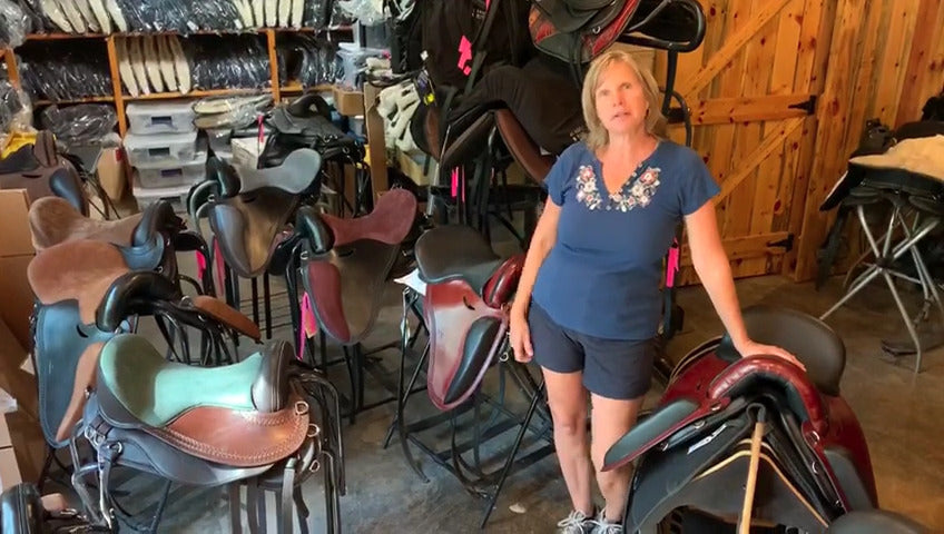 Paulita Neff in the Freeform Treeless Saddle shop